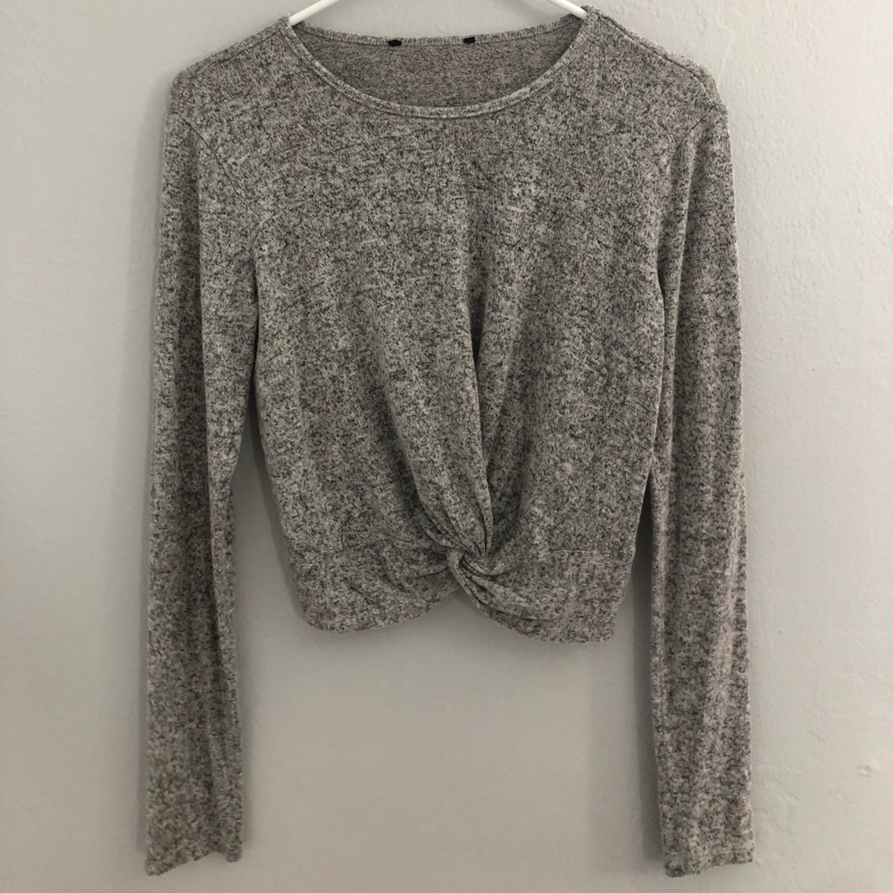 Grey tied sweater